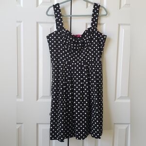 Donna Ricco Black & White Polka Dot Dress Size 14 – Elegant Pleated Cocktail